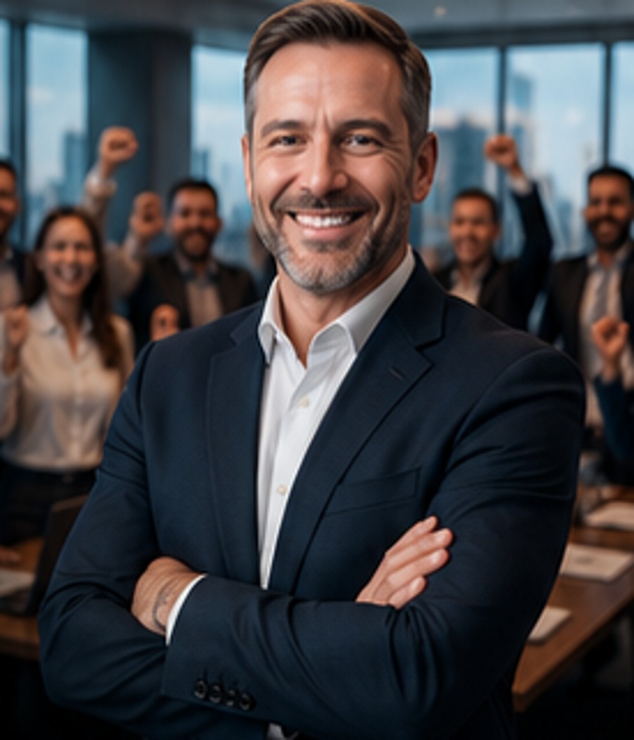 Happy business owner and CEO partner