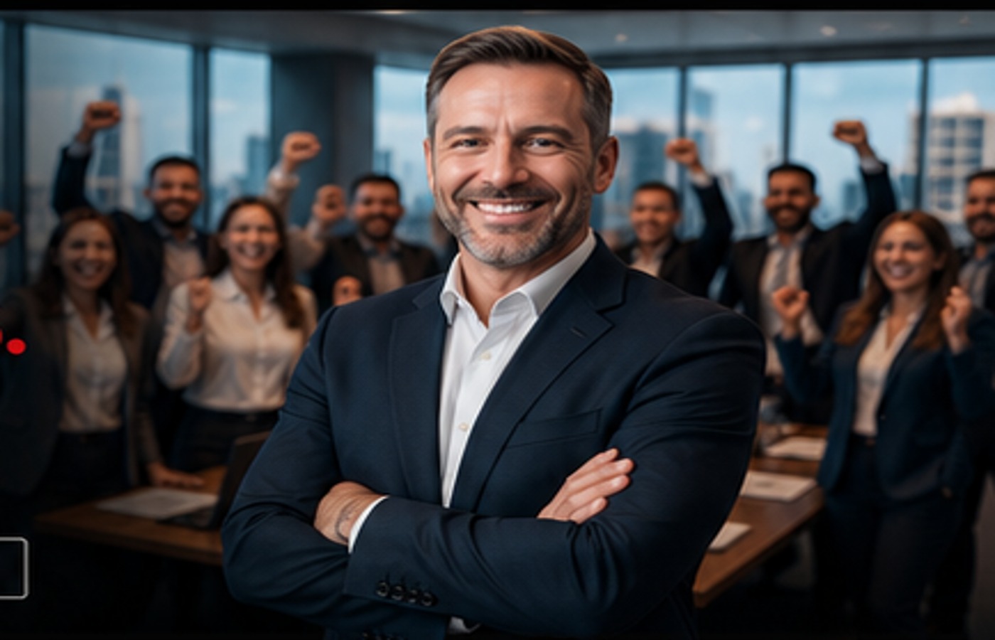 High-performing marketing and sales team celebrating results